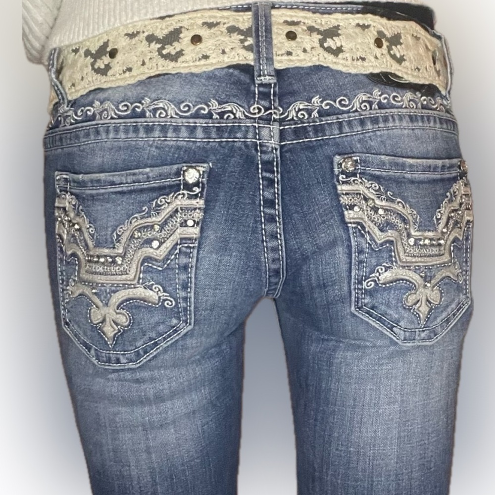 Studio 5 rhinestone embellished  Skinny boot jeans SZ 25 X 33